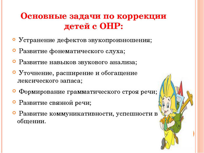 План работы с онр 3 уровня